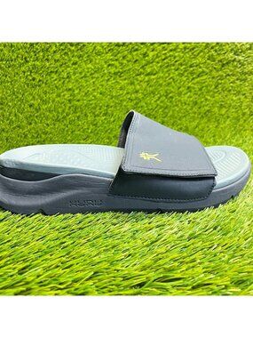 Kuru Moment Slides Men\'s 13 Midnight Blue Pale Lime Sandals Beach Slip-On Shoes Kuru Moment Mens Size 13 Navy Blue Beach Walking Outdoor  main image 3